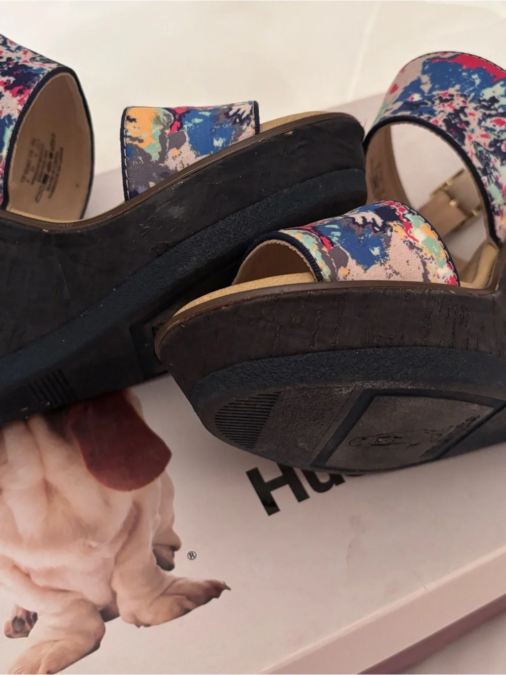 Hush Puppies Women’s Multicolor Abstract Print Wedge Sandals